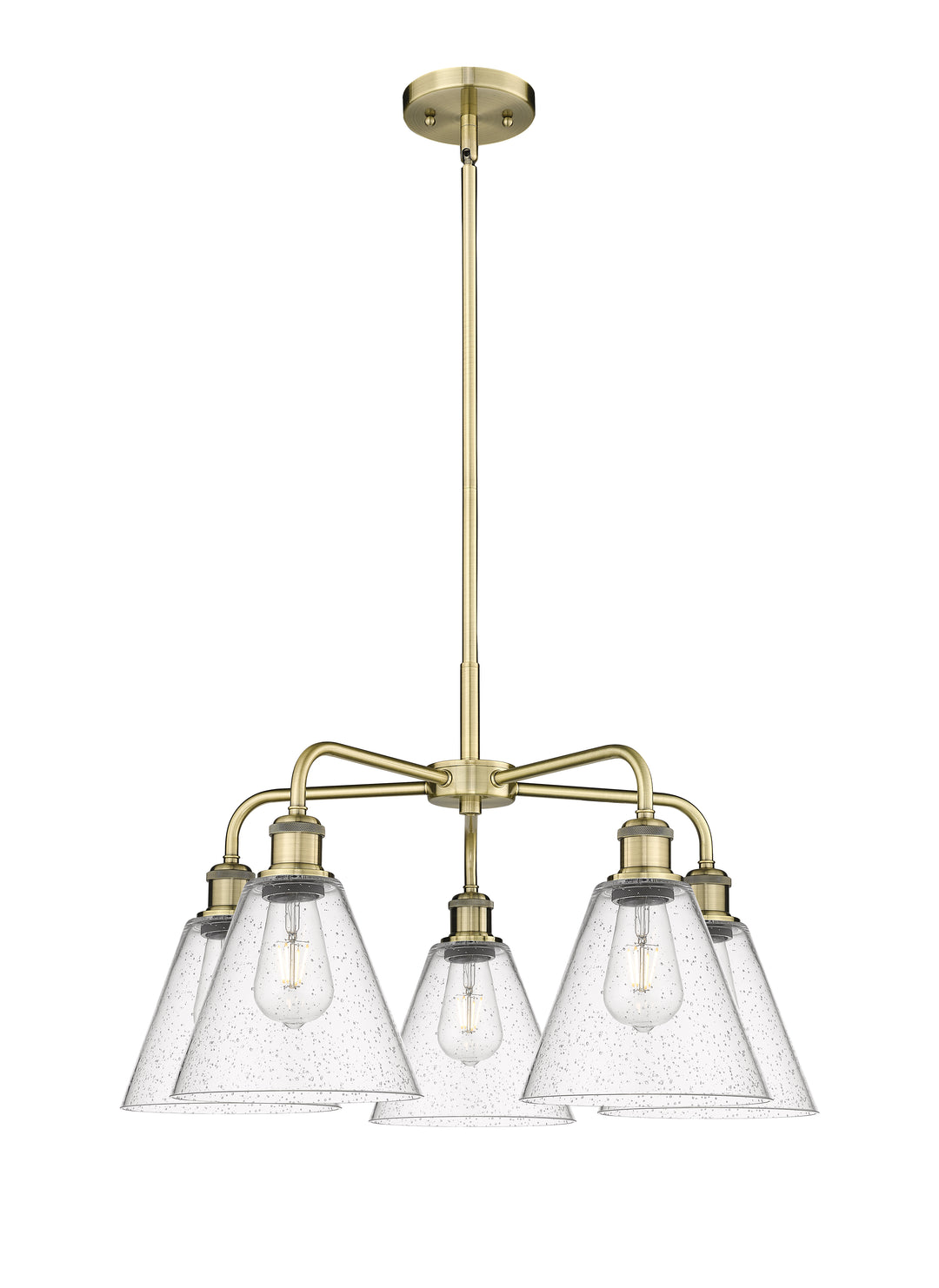 Innovations Lighting Berkshire Glass 8" Chandelier Chandeliers Innovations Lighting Antique Brass Seedy ; Glass Type: Seeded 