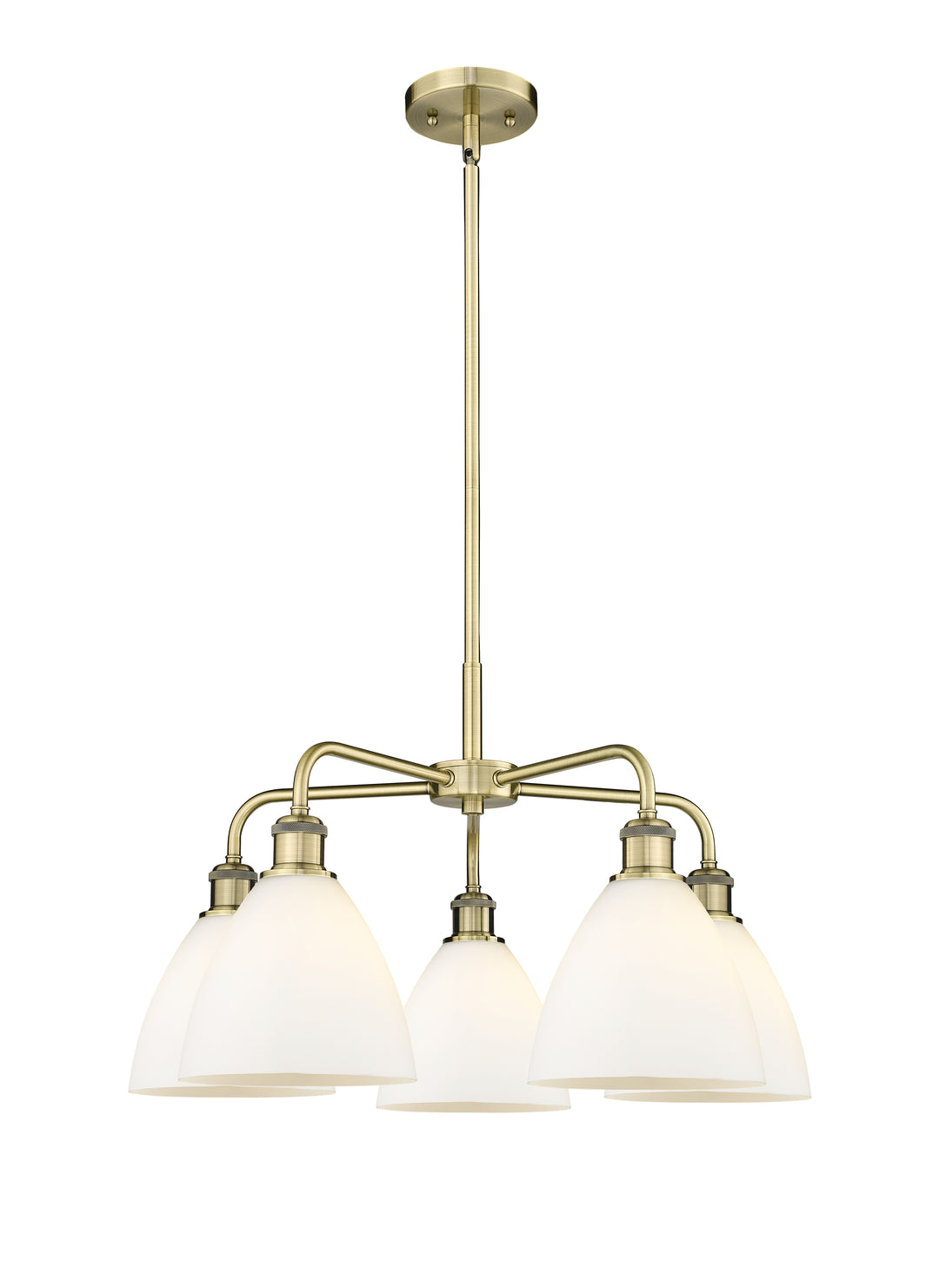 Innovations Lighting Bristol 7.5" Chandelier - Antique Brass Chandeliers Innovations Lighting Matte White ; Glass Type: White  