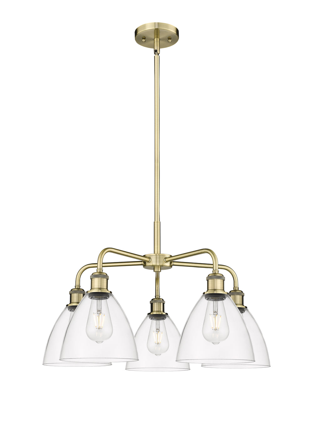 Innovations Lighting Bristol 7.5" Chandelier - Antique Brass Chandeliers Innovations Lighting Clear ; Glass Type: Clear  