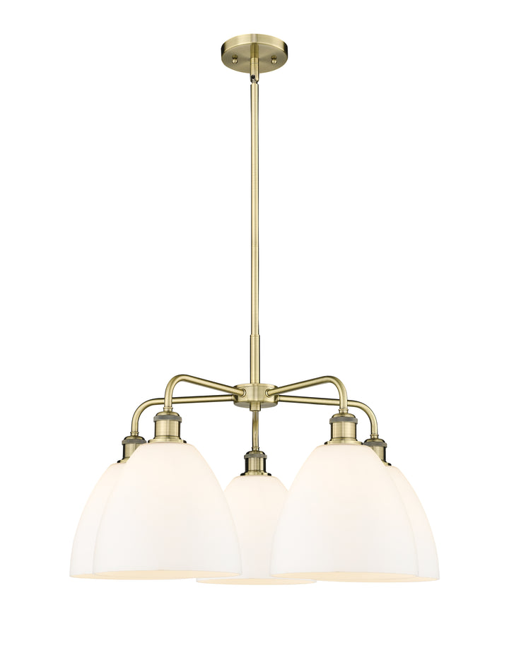 Innovations Lighting Bristol 9" Chandelier Chandeliers Innovations Lighting Antique Brass Matte White ; Glass Type: White 