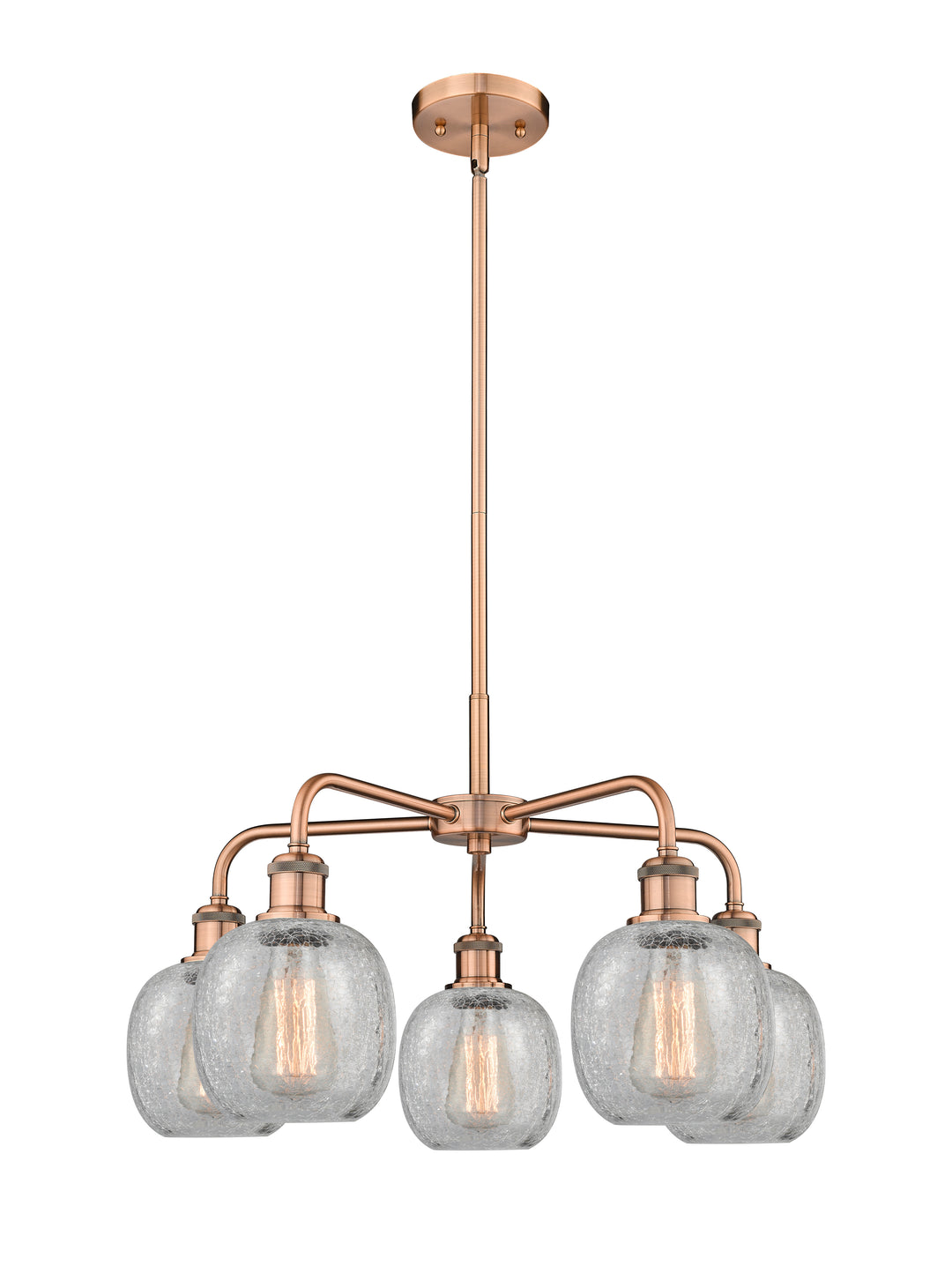 Innovations Lighting Belfast 6" Chandelier Chandeliers Innovations Lighting Antique Copper Clear Crackle ; Glass Type: Crackled 