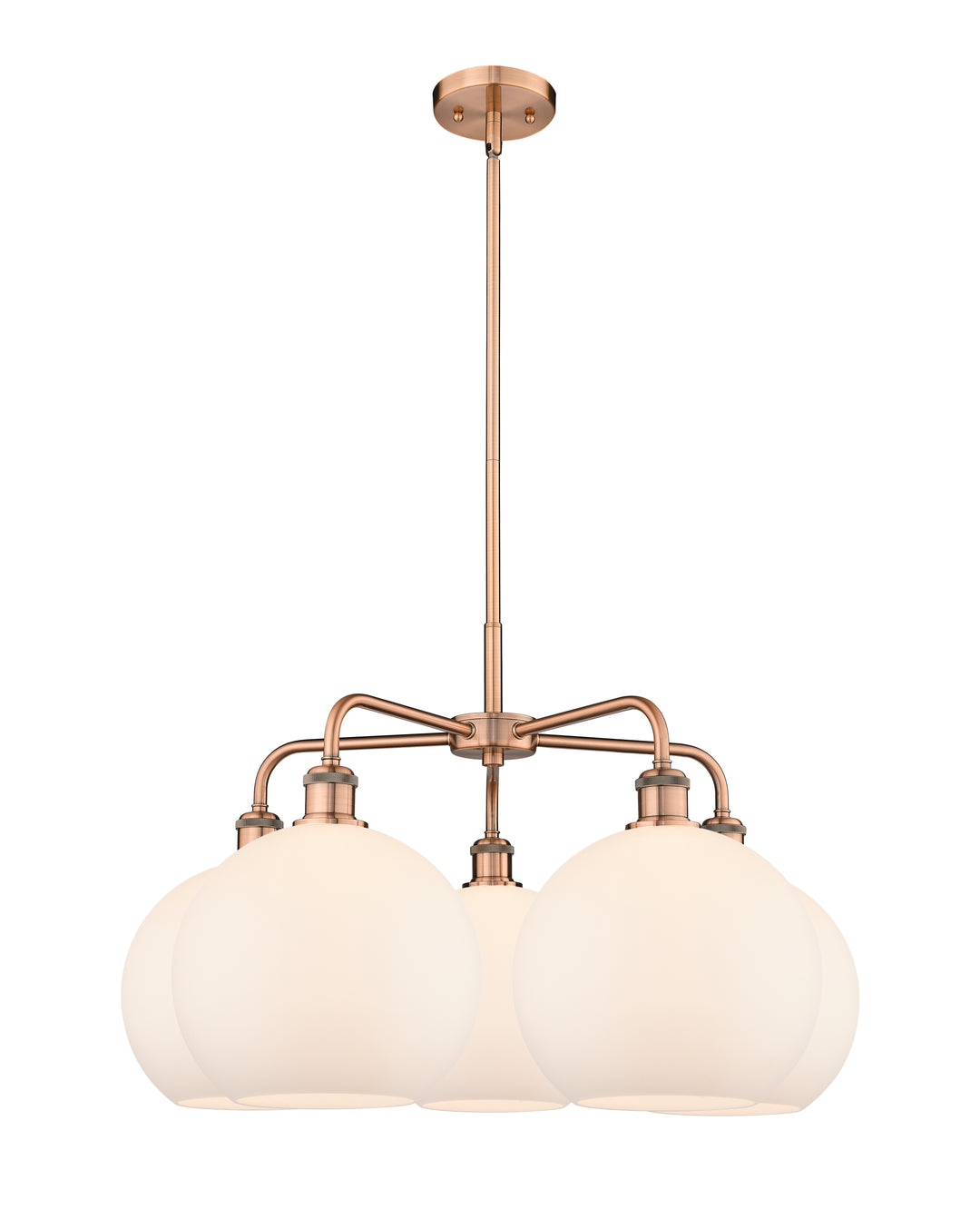 Innovations Lighting Athens 10" Chandelier Chandeliers Innovations Lighting Antique Copper Matte White ; Glass Type: White 