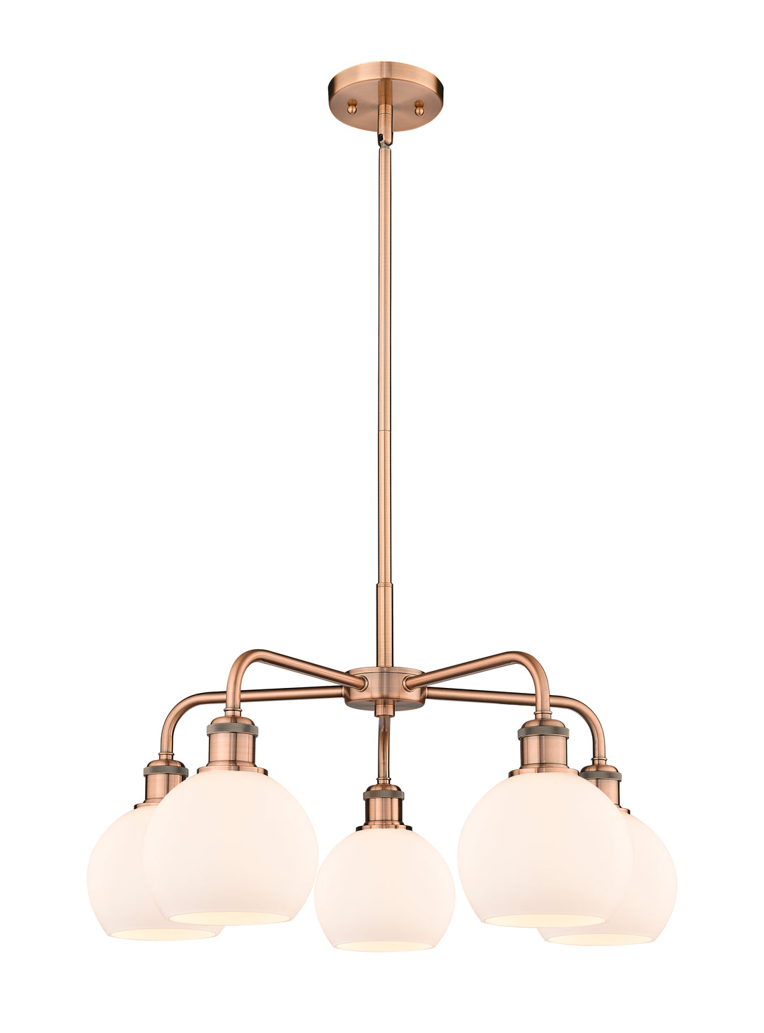 Innovations Lighting Athens 6" Chandelier Chandeliers Innovations Lighting Antique Copper Matte White ; Glass Type: White 