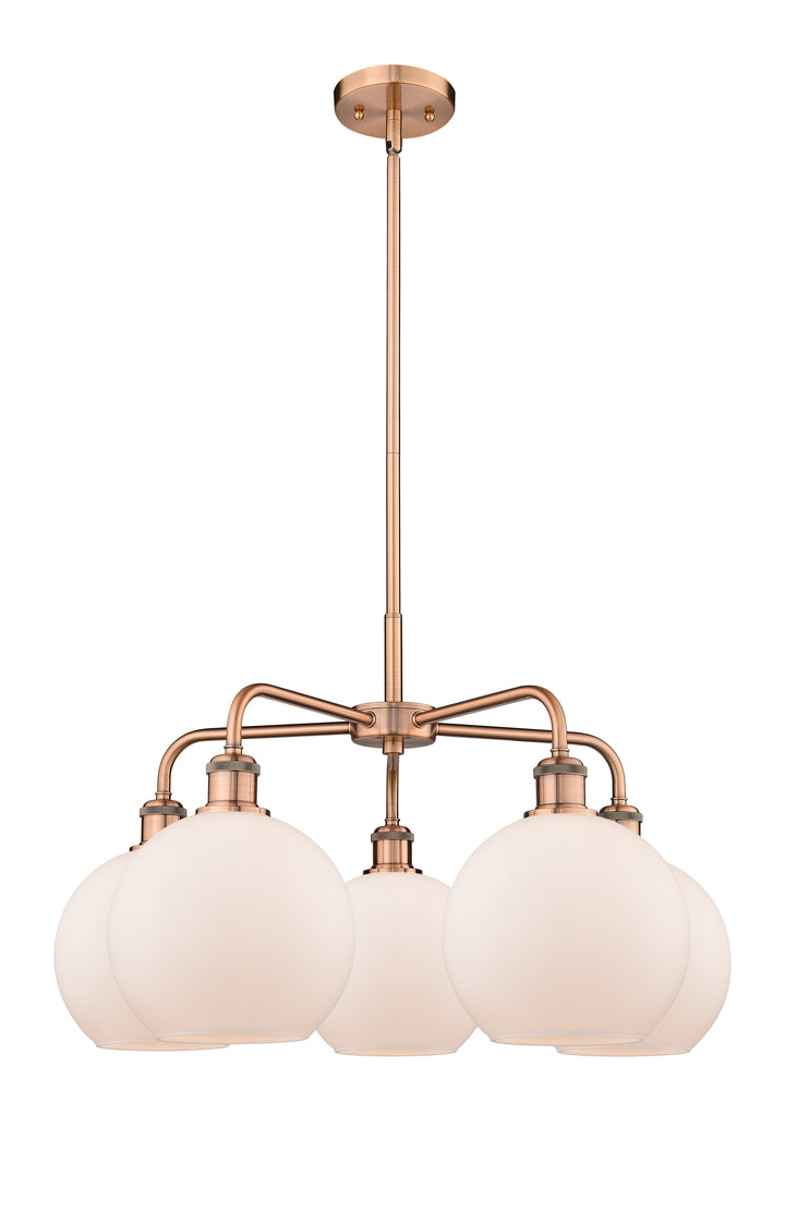 Innovations Lighting Athens 8" Chandelier Chandeliers Innovations Lighting Antique Copper Matte White ; Glass Type: White 