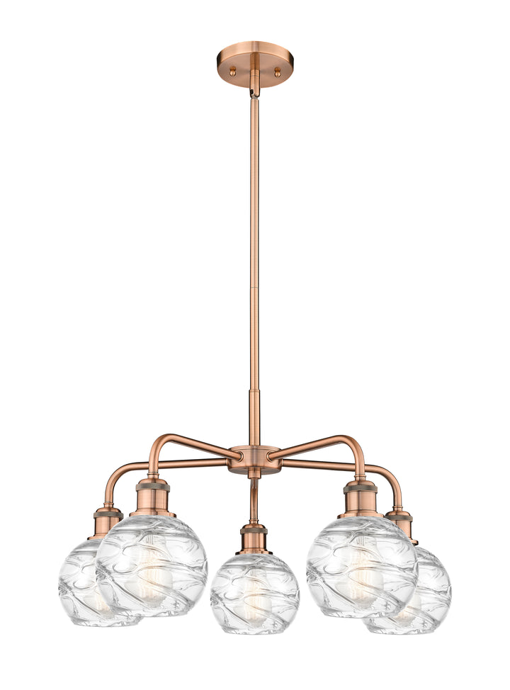 Innovations Lighting Athens Deco Swirl 6" Chandelier Chandeliers Innovations Lighting Antique Copper Clear Deco Swirl ; Glass Type: Clear 