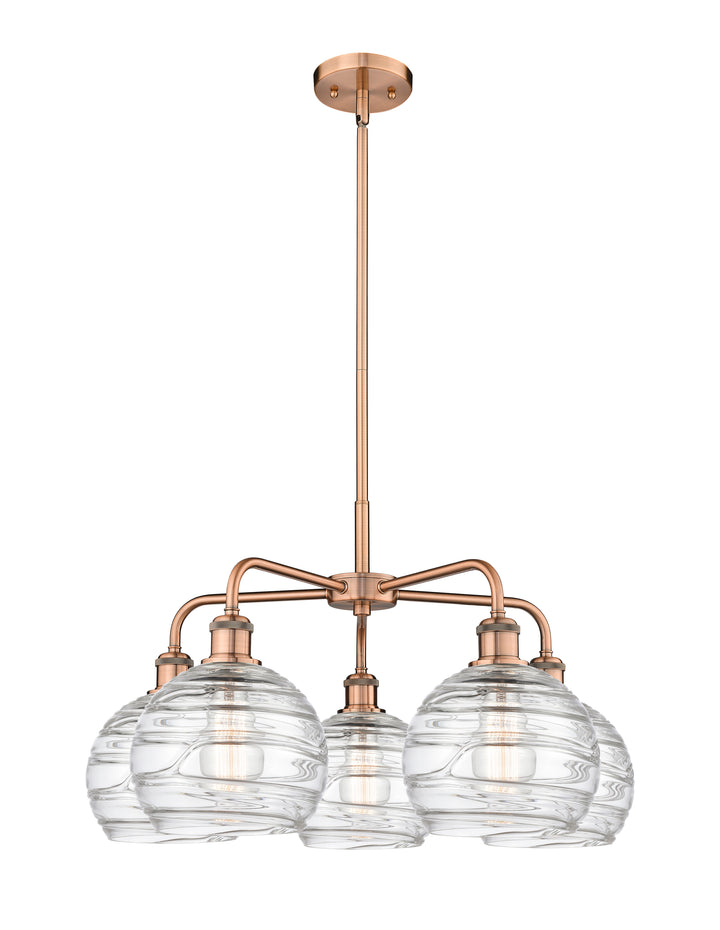 Innovations Lighting Athens Deco Swirl 8" Chandelier Chandeliers Innovations Lighting Antique Copper Clear Deco Swirl ; Glass Type: Cleat 