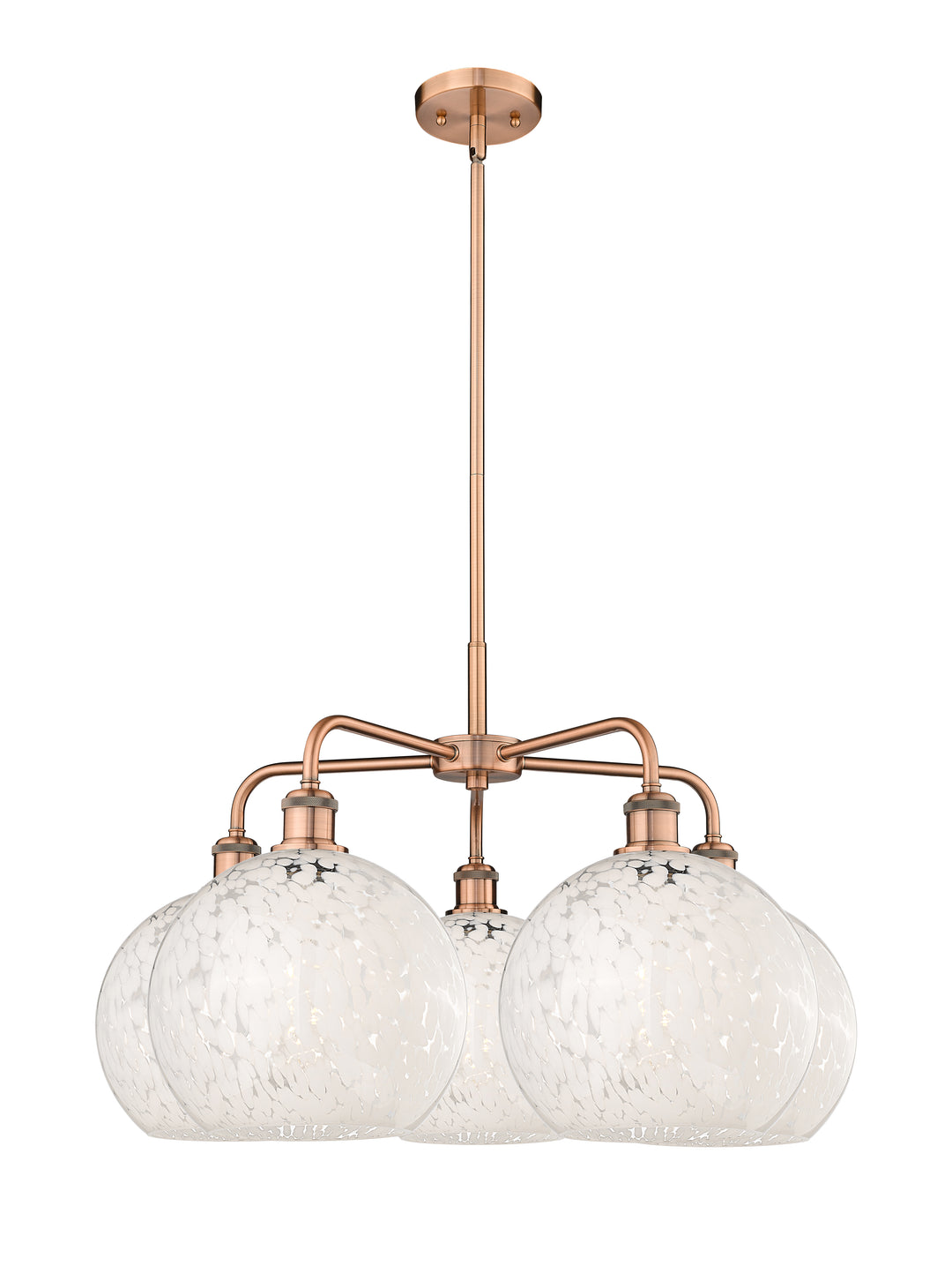 Innovations Lighting White Mouchette 10" Chandelier - Antique Copper