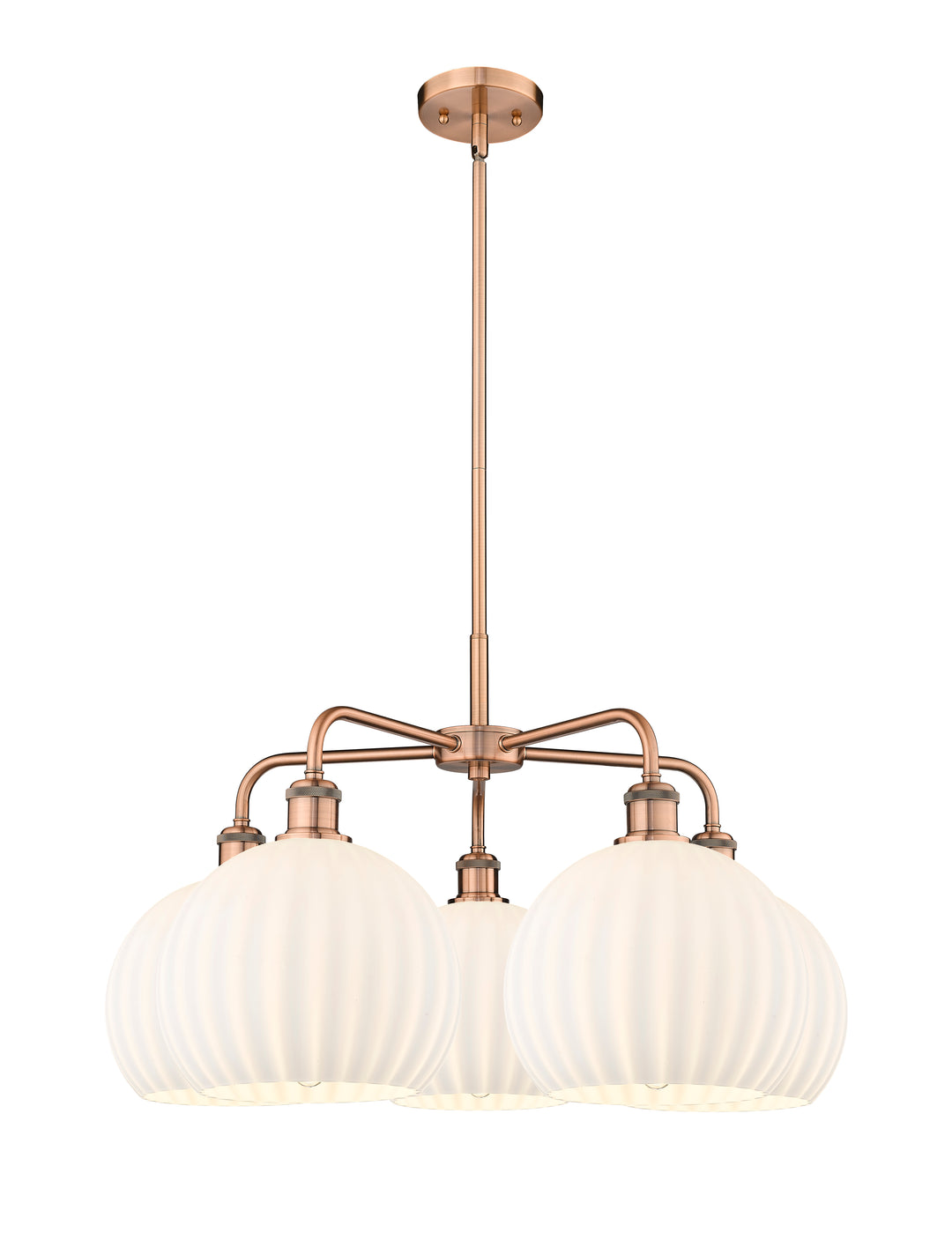 Innovations Lighting White Venetian 10" Chandelier - Antique Copper Chandeliers Innovations Lighting White Venetian ; Glass Type: White  