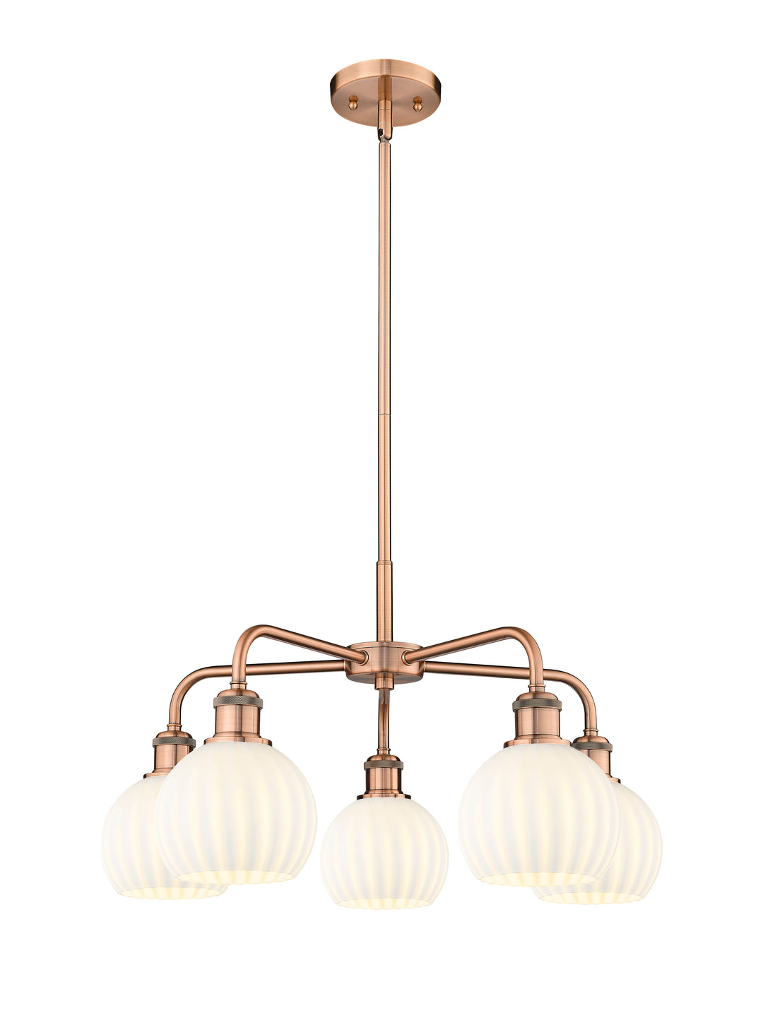 Innovations Lighting White Venetian 6" Chandelier - Antique Copper Chandeliers Innovations Lighting White Venetian ; Glass Type: White  