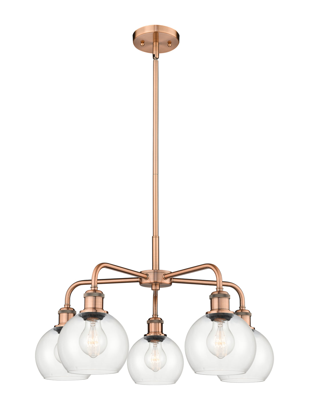 Innovations Lighting Athens 6" Chandelier Chandeliers Innovations Lighting Antique Copper Clear ; Glass Type: Clear 