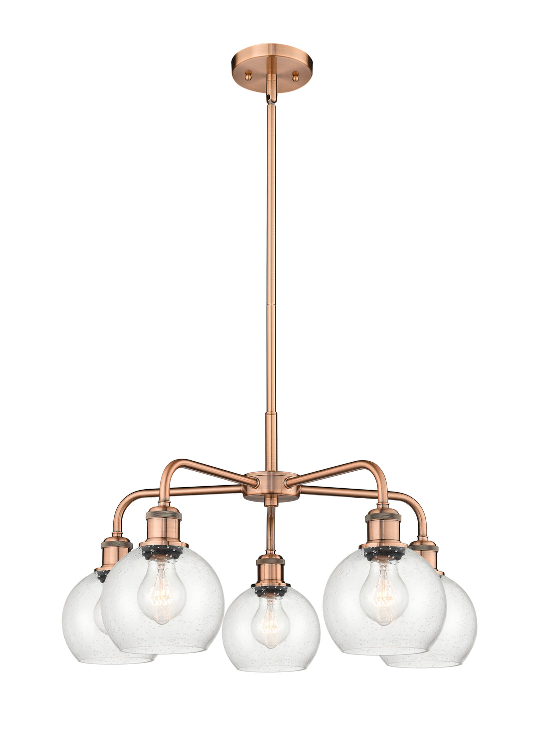 Innovations Lighting Athens 6" Chandelier Chandeliers Innovations Lighting Antique Copper Seedy ; Glass Type: Seeded 