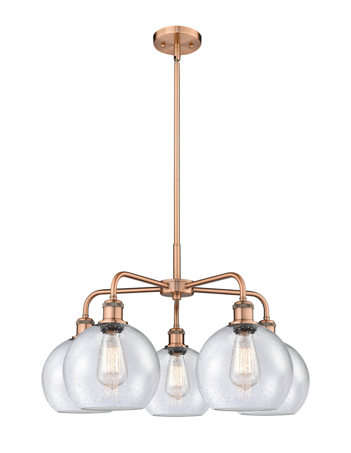 Innovations Lighting Athens 8" Chandelier Chandeliers Innovations Lighting Antique Copper Seedy ; Glass Type: Seeded 