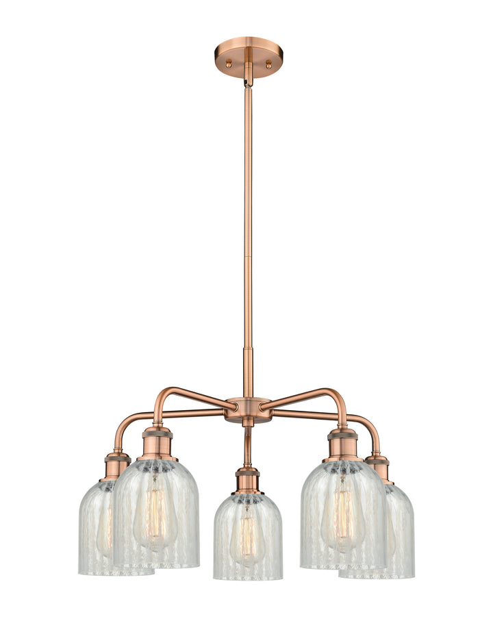 Innovations Lighting Caledonia 5" Chandelier Chandeliers Innovations Lighting Antique Copper Mouchette ; Glass Type: Colorful 