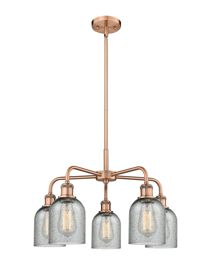 Innovations Lighting Caledonia 5" Chandelier Chandeliers Innovations Lighting Antique Copper Charcoal ; Glass Type: Charcoal 