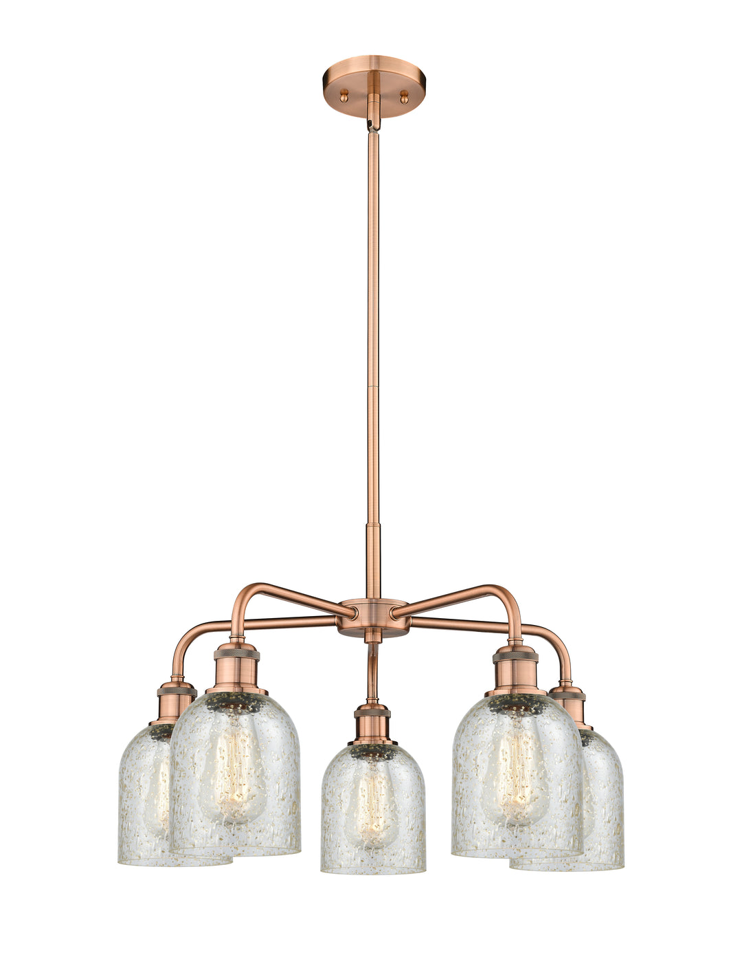 Innovations Lighting Caledonia 5" Chandelier Chandeliers Innovations Lighting Antique Copper Mica ; Glass Type: Colorful 