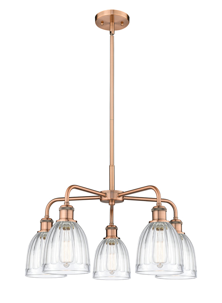 Innovations Lighting Brookfield 6" Chandelier Chandeliers Innovations Lighting Antique Copper Clear ; Glass Type: Transparent; Ribbed 