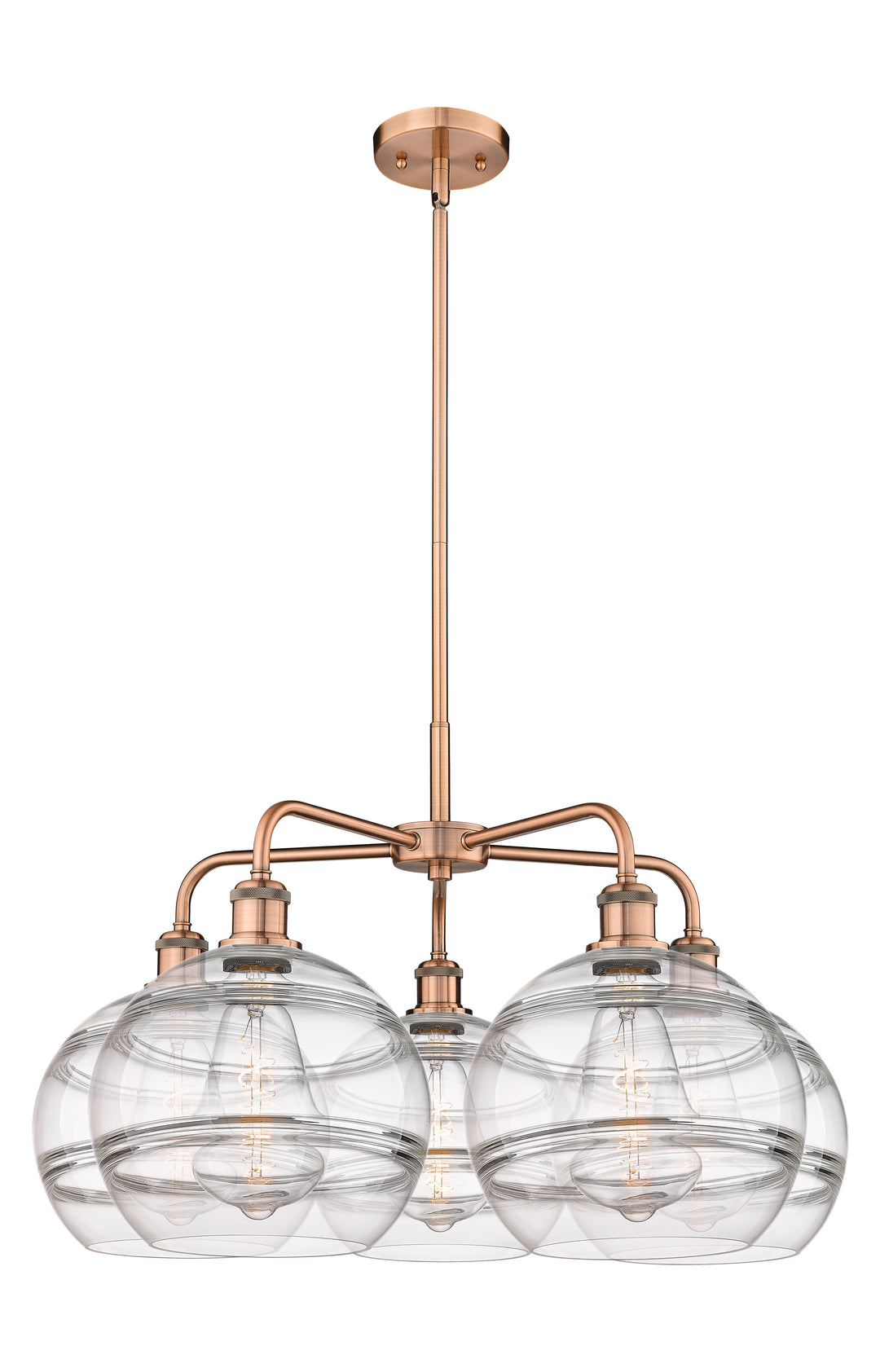 Innovations Lighting Rochester 10" Chandelier - Antique Copper Chandeliers Innovations Lighting Clear ; Glass Type: Clear  