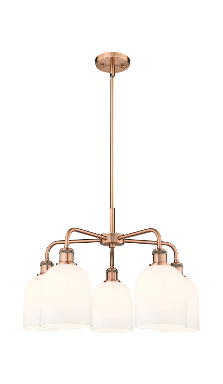 Innovations Lighting Bella 6" Chandelier Chandeliers Innovations Lighting Antique Copper White ; Glass Type: White 