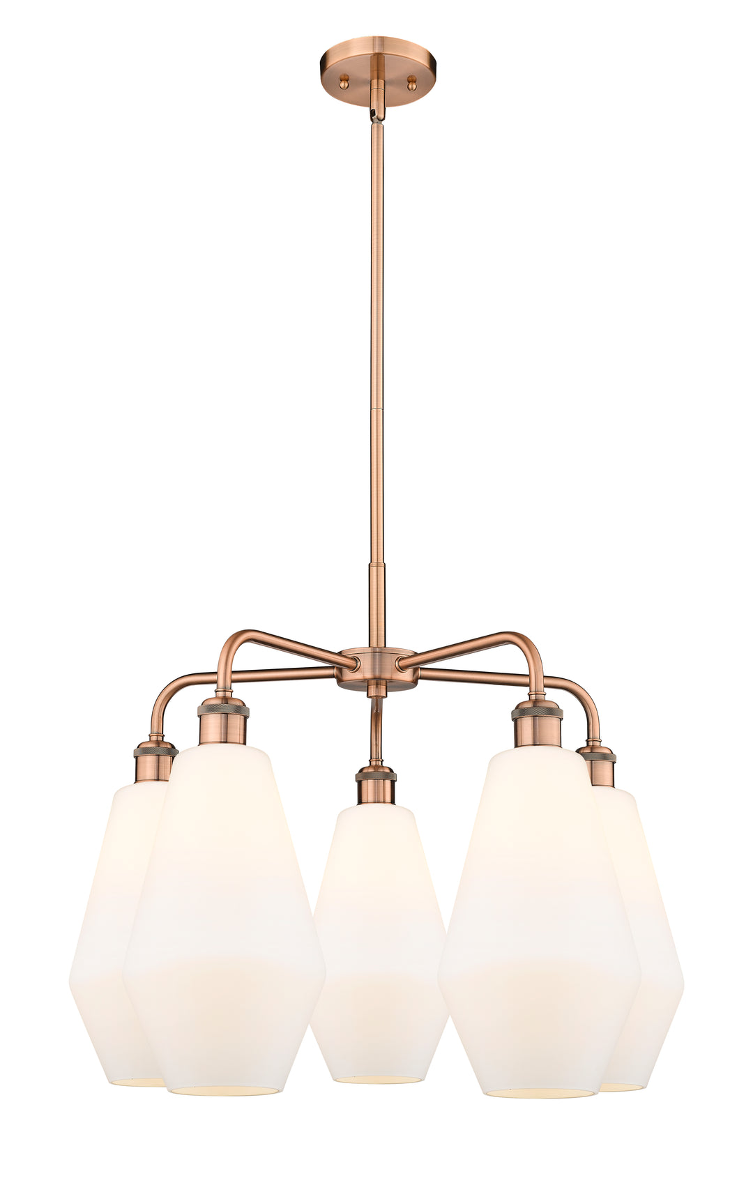 Innovations Lighting Cindyrella 7" Chandelier - Antique Copper Chandeliers Innovations Lighting Cased Matte White ; Glass Type: White  