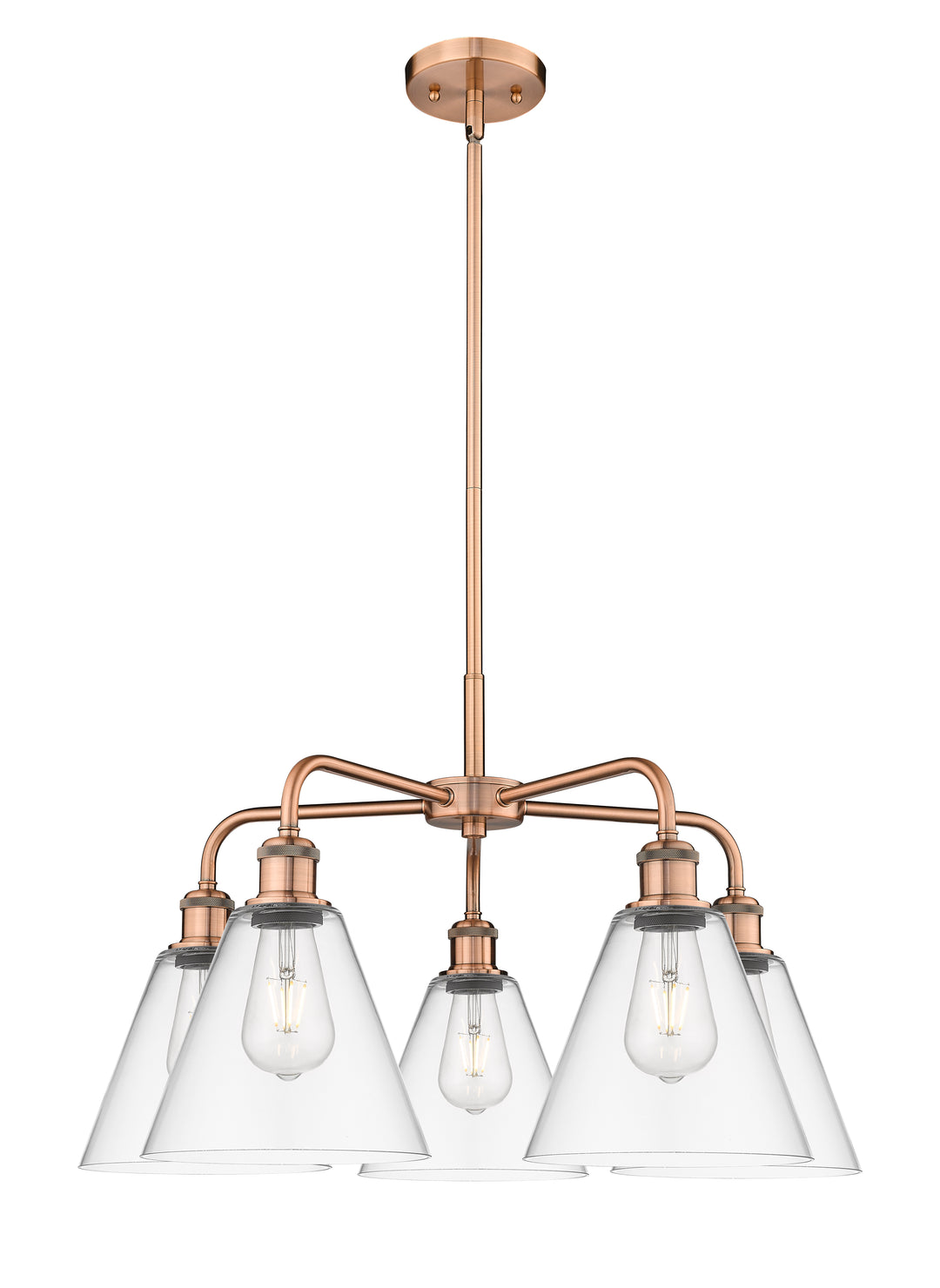 Innovations Lighting Berkshire Glass 8" Chandelier Chandeliers Innovations Lighting Antique Copper Clear ; Glass Type: Clear 