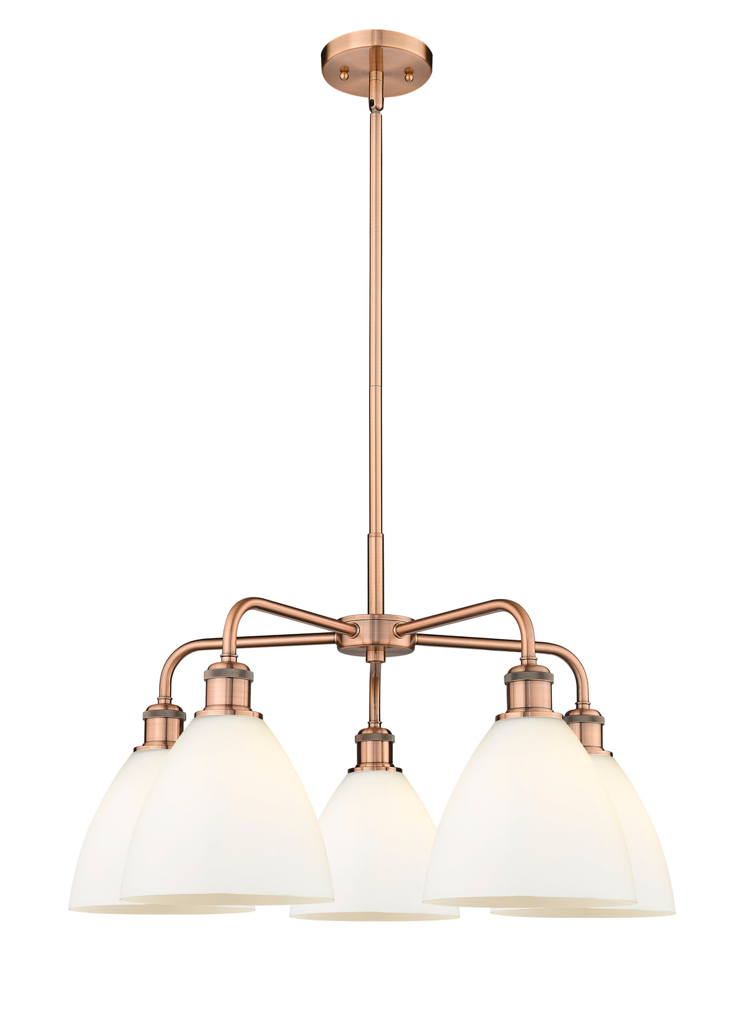 Innovations Lighting Bristol 7.5" Chandelier - Antique Copper Chandeliers Innovations Lighting Matte White ; Glass Type: White  