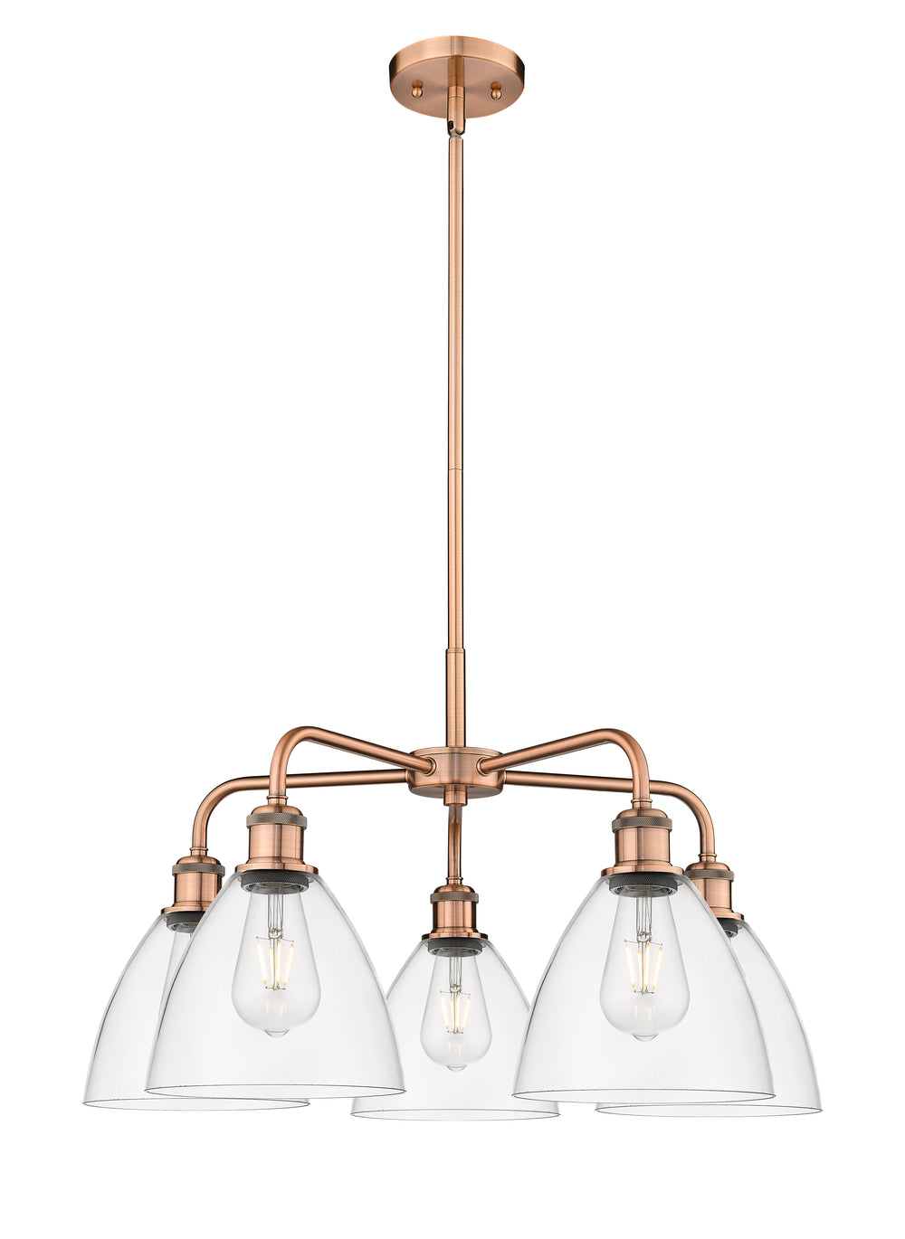 Innovations Lighting Bristol 7.5" Chandelier - Antique Copper Chandeliers Innovations Lighting Clear ; Glass Type: Clear  