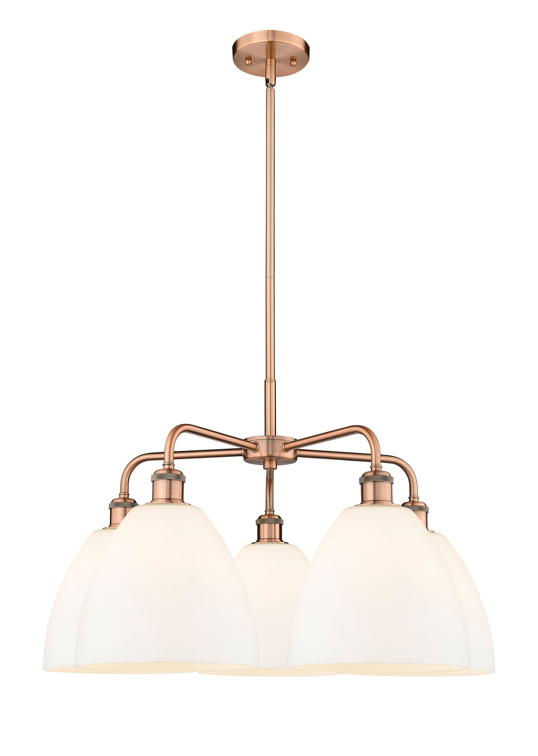 Innovations Lighting Bristol 9" Chandelier Chandeliers Innovations Lighting Antique Copper Matte White ; Glass Type: White 