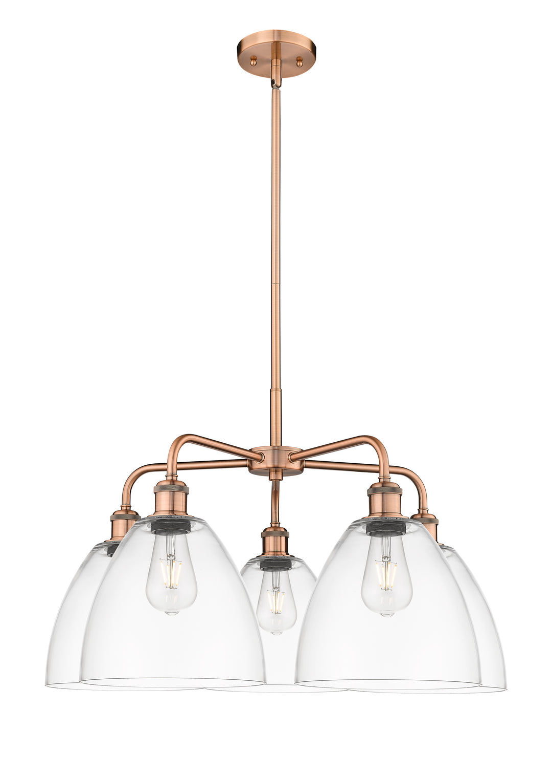 Innovations Lighting Bristol 9" Chandelier Chandeliers Innovations Lighting Antique Copper Clear ; Glass Type: Clear 