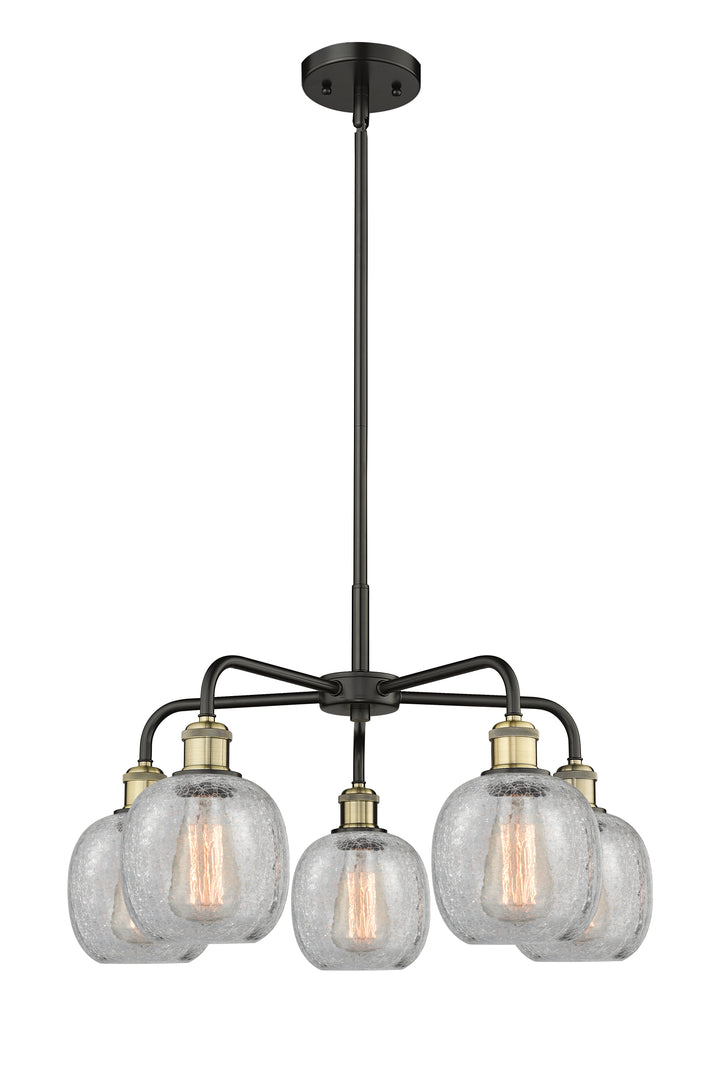 Innovations Lighting Belfast 6" Chandelier Chandeliers Innovations Lighting Black Antique Brass Clear Crackle ; Glass Type: Crackled 