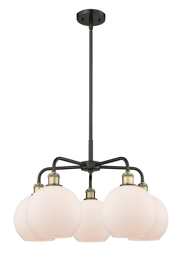 Innovations Lighting Athens 8" Chandelier Chandeliers Innovations Lighting Black Antique Brass Matte White ; Glass Type: White 