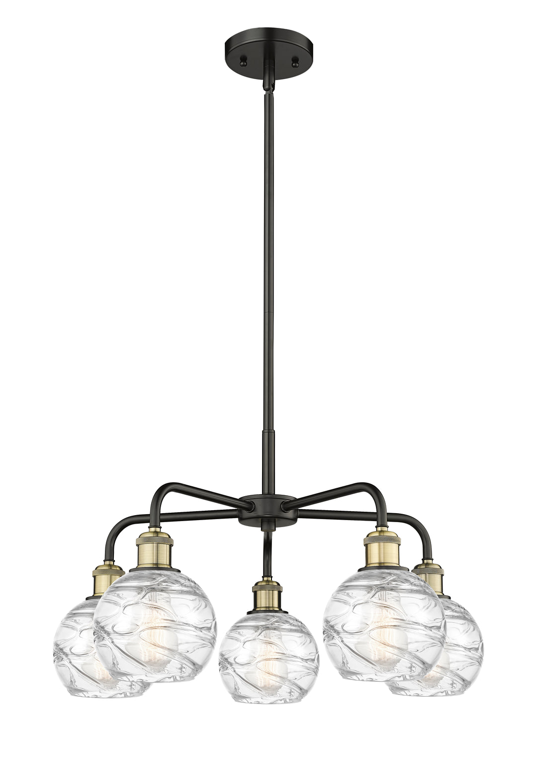 Innovations Lighting Athens Deco Swirl 6" Chandelier Chandeliers Innovations Lighting Black Antique Brass Clear Deco Swirl ; Glass Type: Clear 