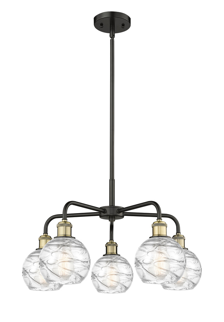 Innovations Lighting Athens Deco Swirl 6" Chandelier Chandeliers Innovations Lighting Black Antique Brass Clear Deco Swirl ; Glass Type: Clear 