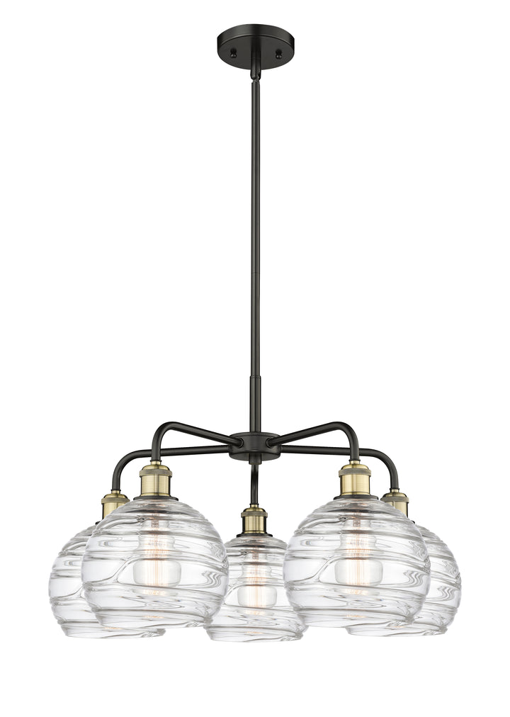 Innovations Lighting Athens Deco Swirl 8" Chandelier Chandeliers Innovations Lighting Black Antique Brass Clear Deco Swirl ; Glass Type: Cleat 