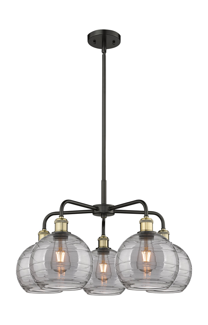 Innovations Lighting Athens Deco Swirl 8" Chandelier Chandeliers Innovations Lighting Black Antique Brass Light Smoke Deco Swirl ; Glass Type: Smoked 