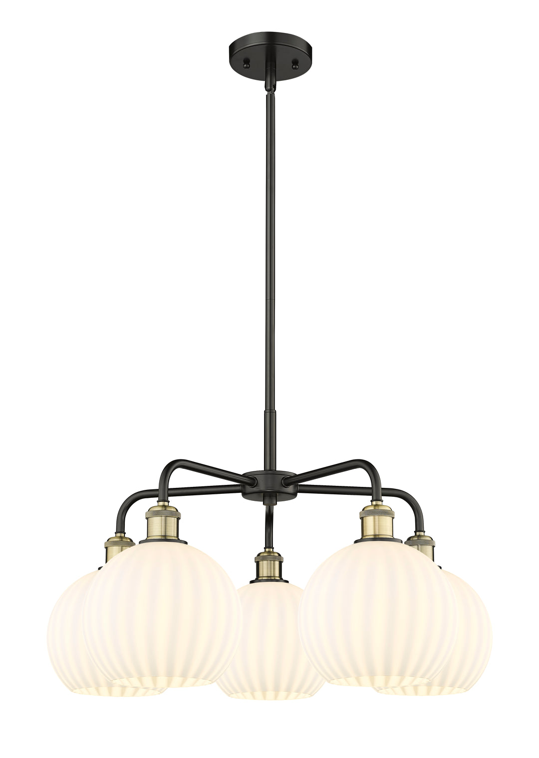 Innovations Lighting White Venetian 8" Chandelier - Black Antique Brass Chandeliers Innovations Lighting White Venetian ; Glass Type: White  