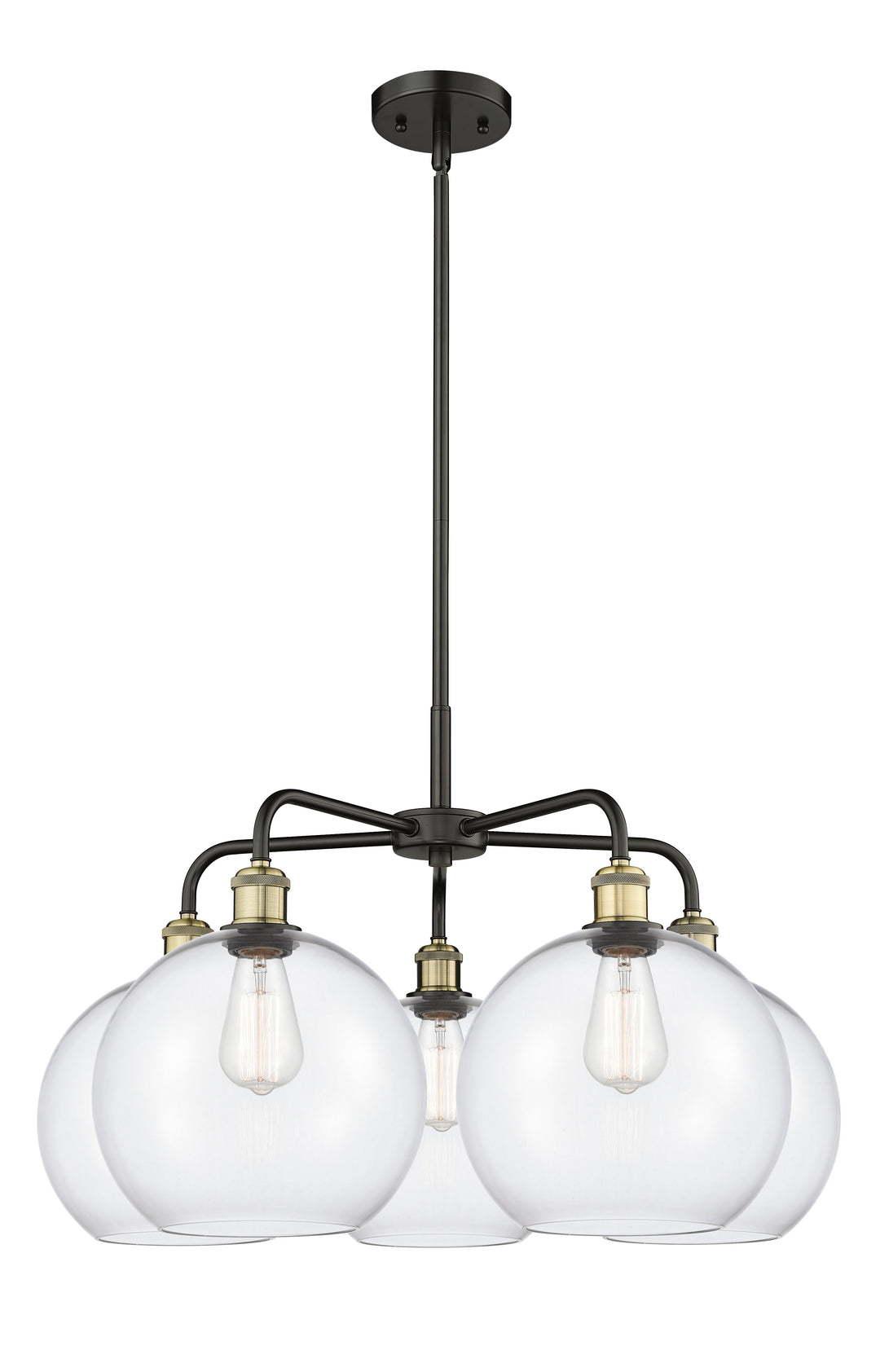 Innovations Lighting Athens 10" Chandelier Chandeliers Innovations Lighting Black Antique Brass Clear ; Glass Type: Clear 