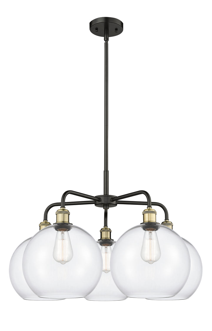 Innovations Lighting Athens 10" Chandelier Chandeliers Innovations Lighting Black Antique Brass Clear ; Glass Type: Clear 