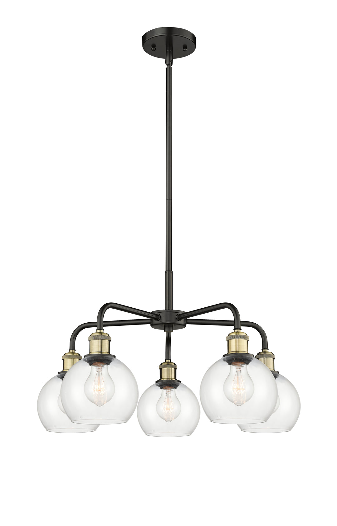 Innovations Lighting Athens 6" Chandelier Chandeliers Innovations Lighting Black Antique Brass Clear ; Glass Type: Clear 