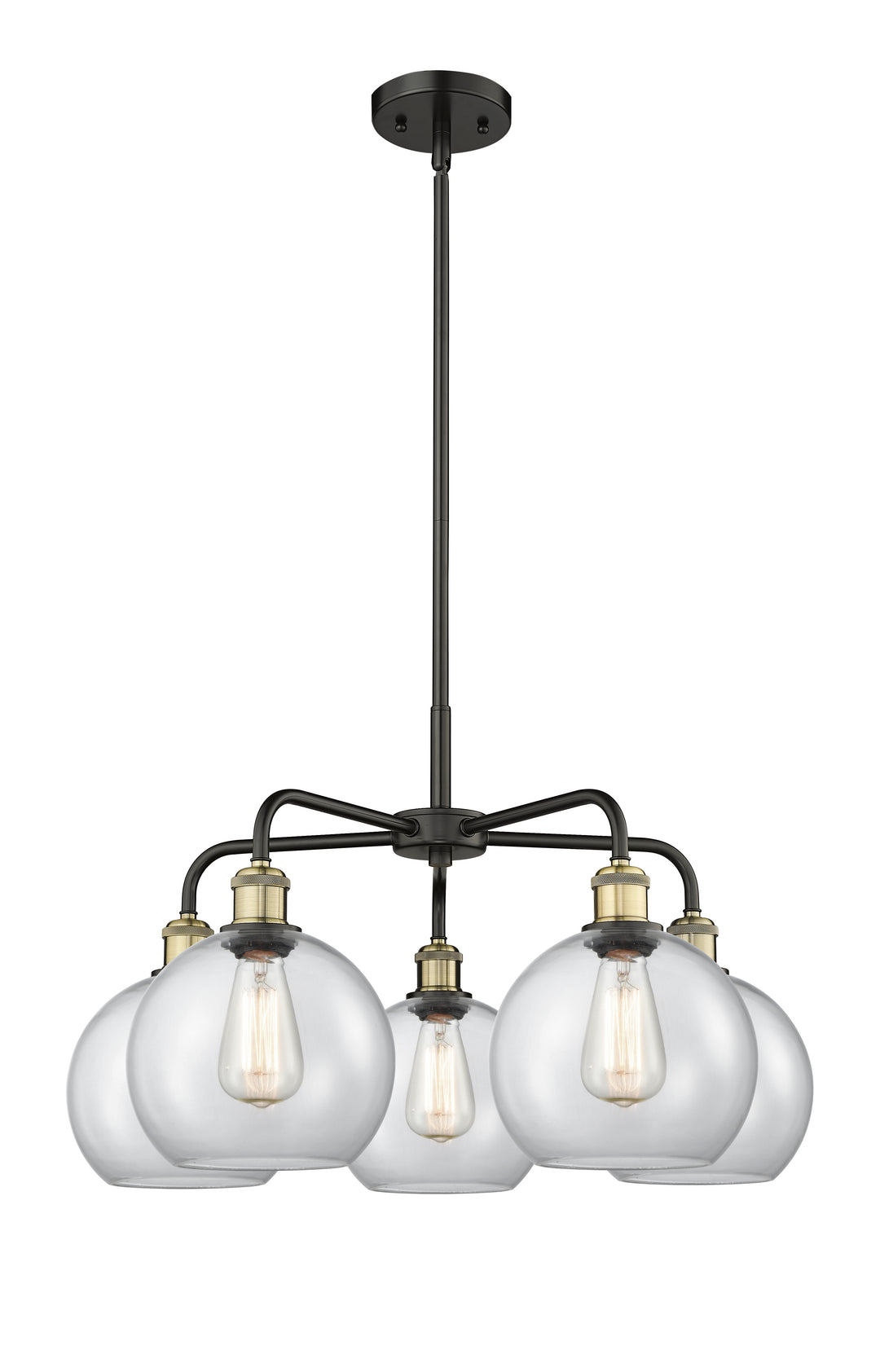 Innovations Lighting Athens 8" Chandelier Chandeliers Innovations Lighting Black Antique Brass Clear ; Glass Type: Clear 