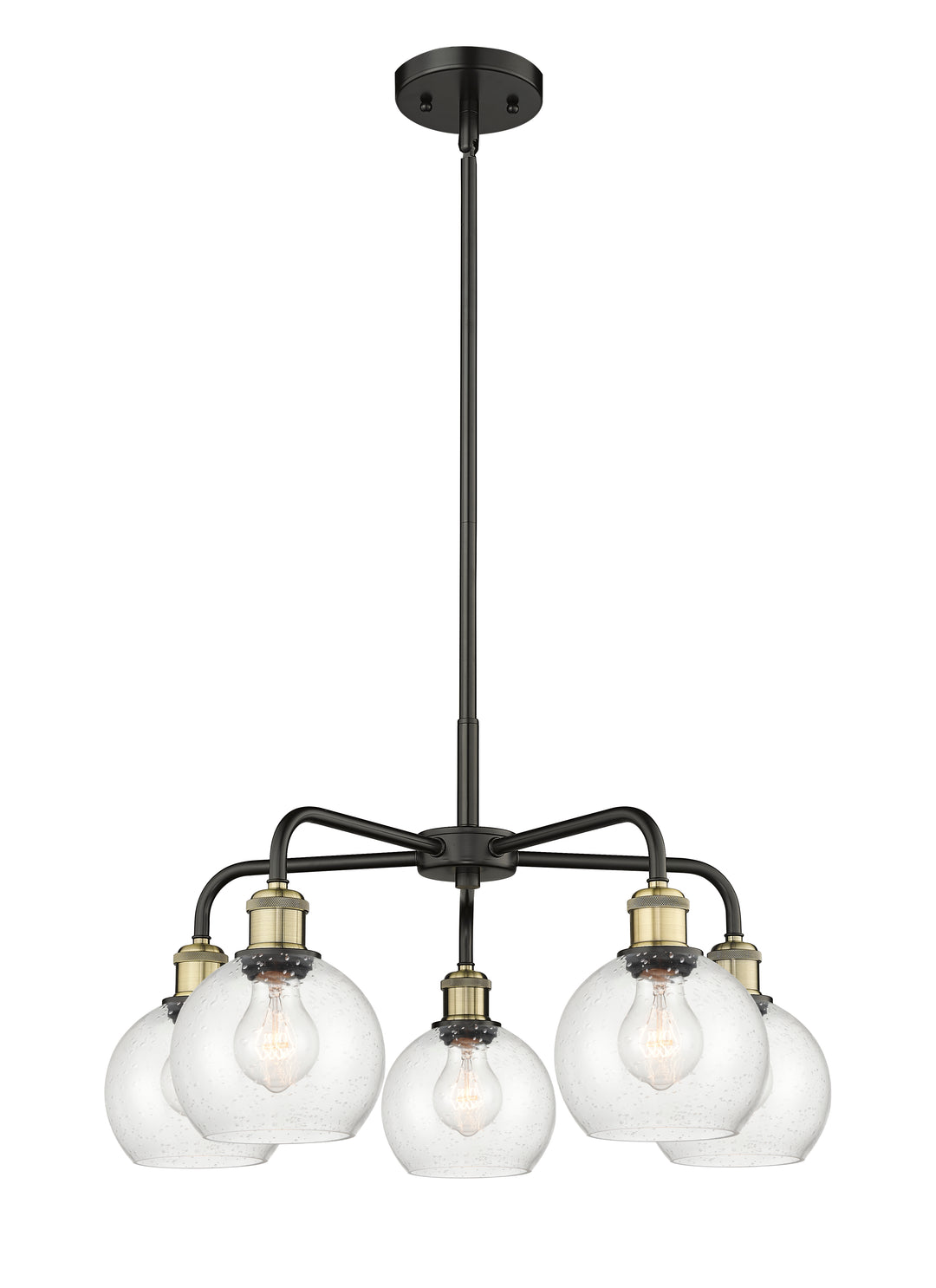 Innovations Lighting Athens 6" Chandelier Chandeliers Innovations Lighting Black Antique Brass Seedy ; Glass Type: Seeded 