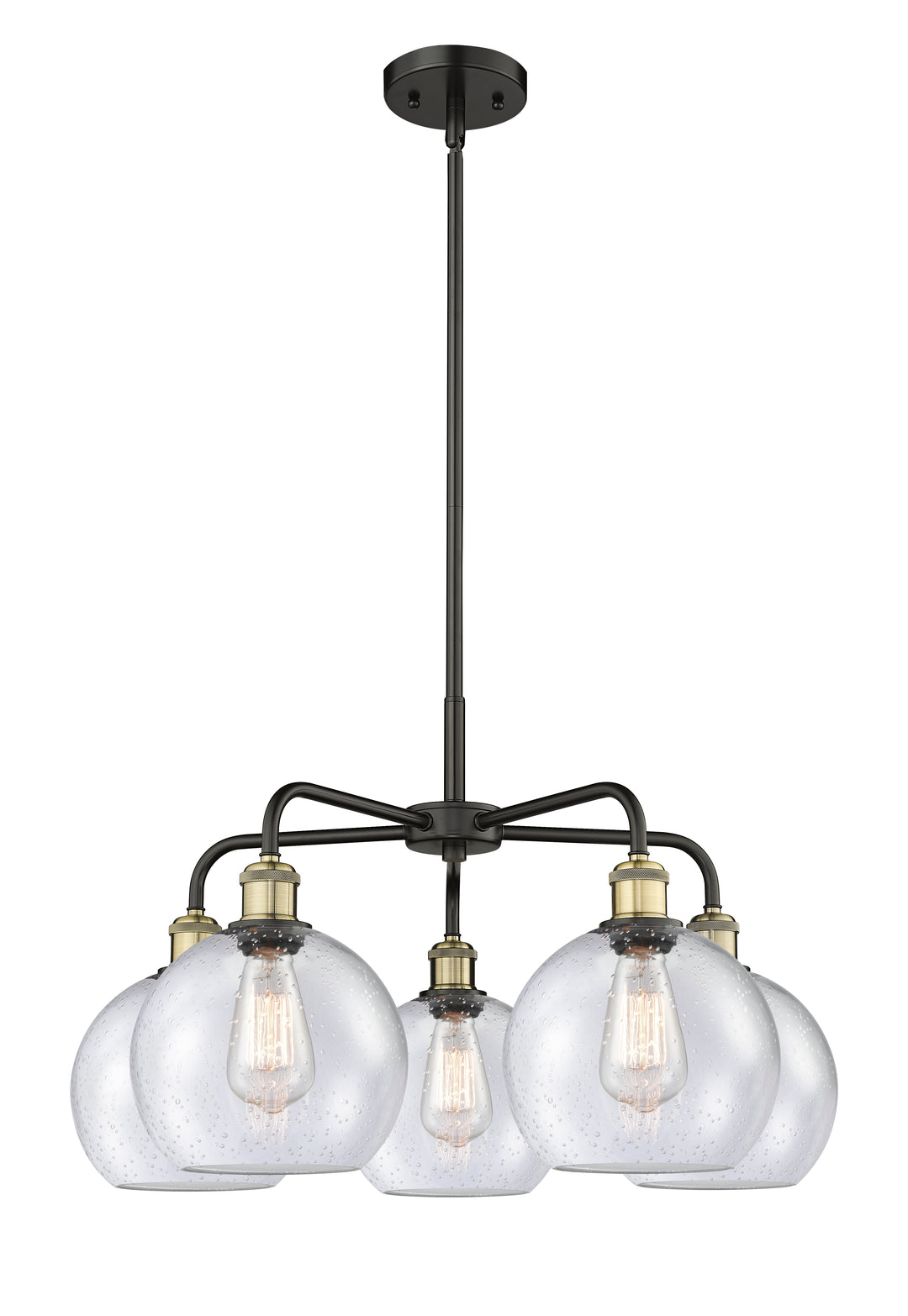 Innovations Lighting Athens 8" Chandelier Chandeliers Innovations Lighting Black Antique Brass Seedy ; Glass Type: Seeded 