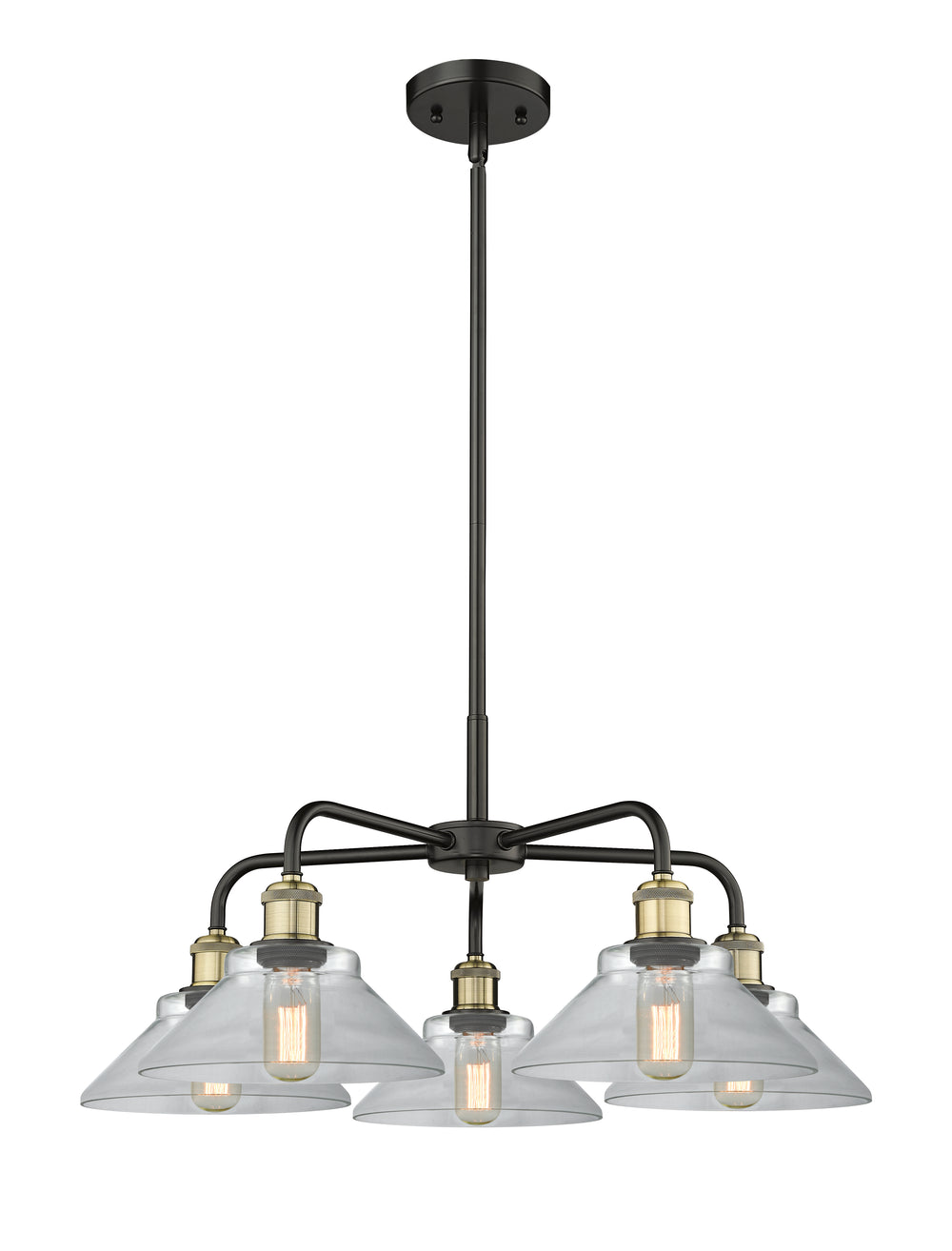Innovations Lighting Orwell 9" Chandelier - Black Antique Brass