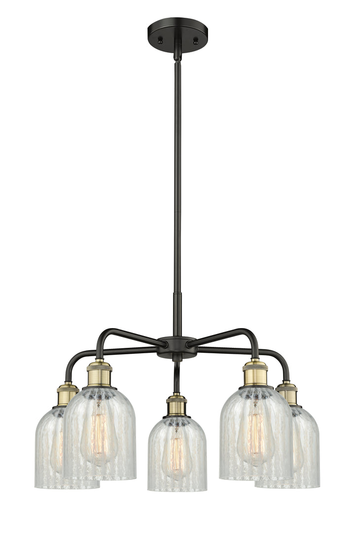 Innovations Lighting Caledonia 5" Chandelier Chandeliers Innovations Lighting Black Antique Brass Mouchette ; Glass Type: Colorful 