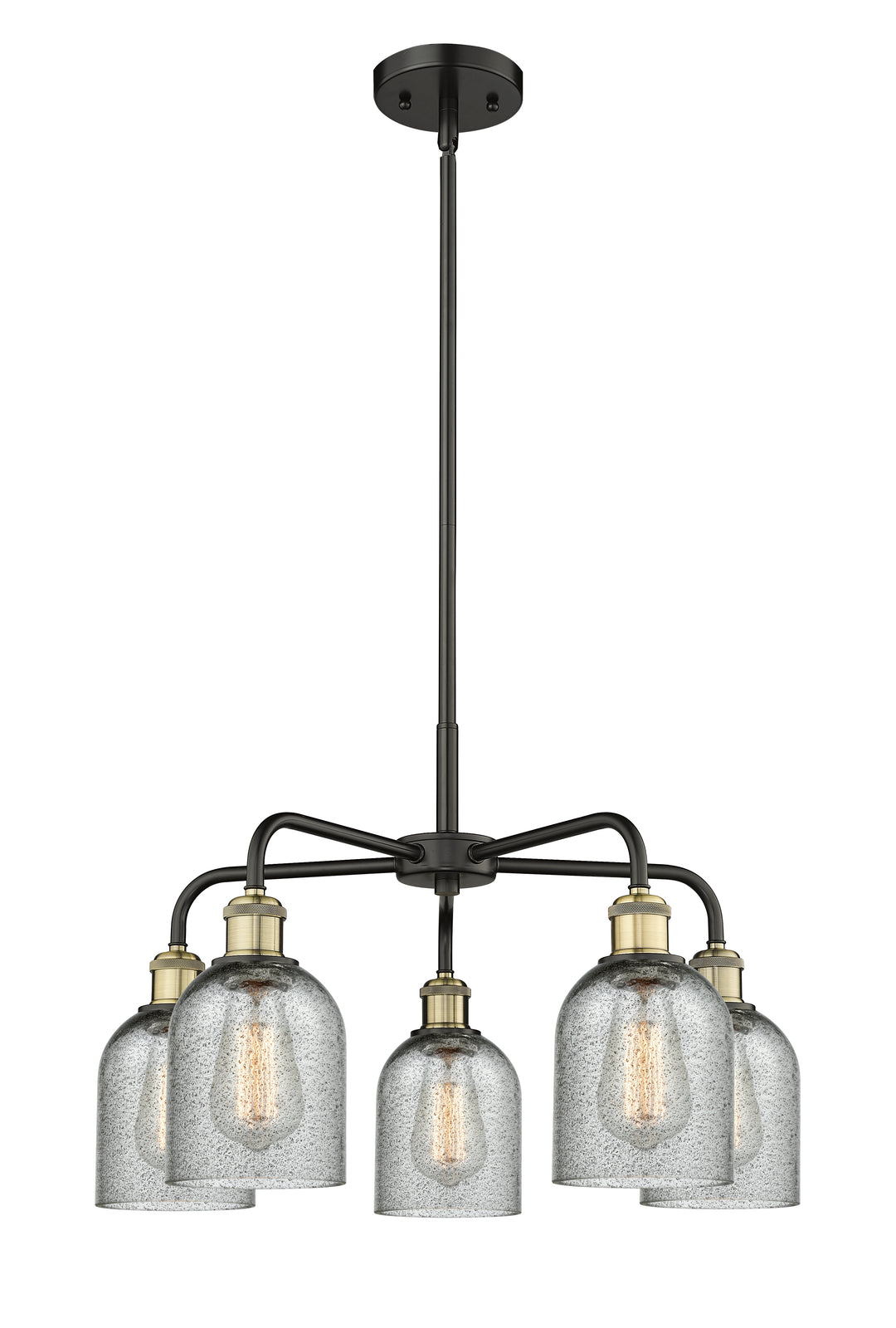 Innovations Lighting Caledonia 5" Chandelier Chandeliers Innovations Lighting Black Antique Brass Charcoal ; Glass Type: Charcoal 