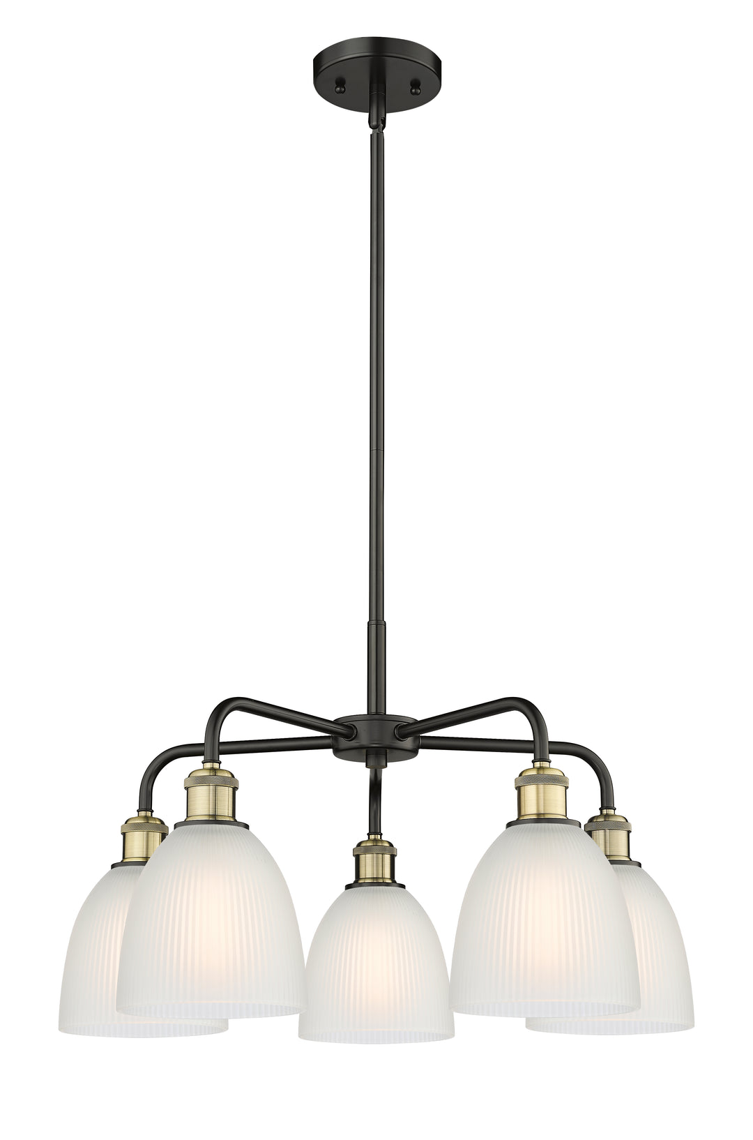 Innovations Lighting Castile 6" Chandelier - Black Antique Brass Chandeliers Innovations Lighting White ; Glass Type: White  