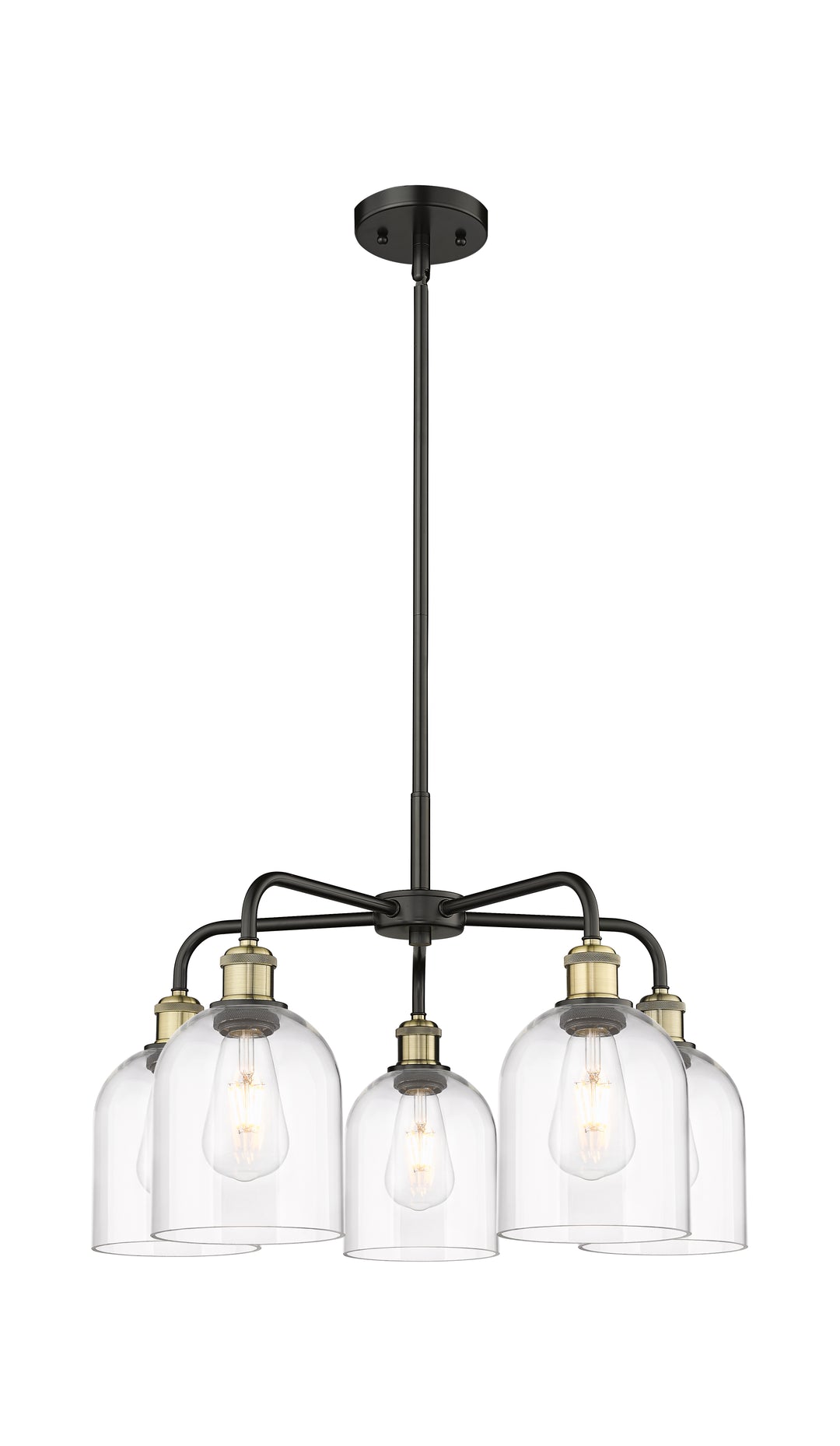 Innovations Lighting Bella 6" Chandelier Chandeliers Innovations Lighting Black Antique Brass Clear ; Glass Type: Clear 