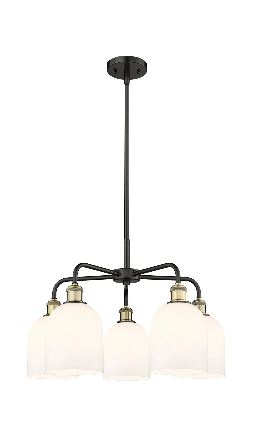 Innovations Lighting Bella 6" Chandelier Chandeliers Innovations Lighting Black Antique Brass White ; Glass Type: White 