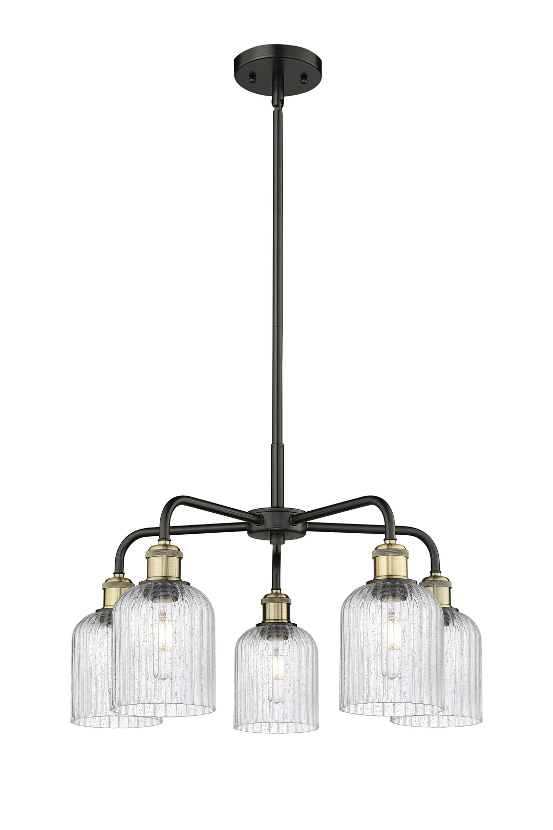 Innovations Lighting Bridal Veil 5" Chandelier Chandeliers Innovations Lighting Black Antique Brass Seedy ; Glass Type: Seedy; Ribbed 