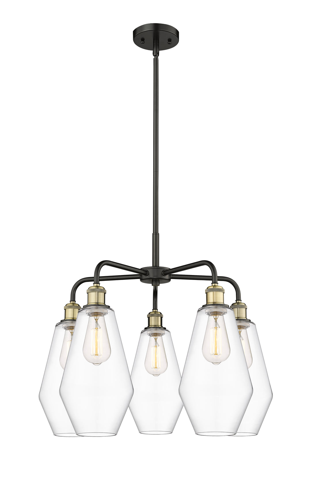 Innovations Lighting Cindyrella 7" Chandelier - Black Antique Brass Chandeliers Innovations Lighting Clear ; Glass Type: Clear  