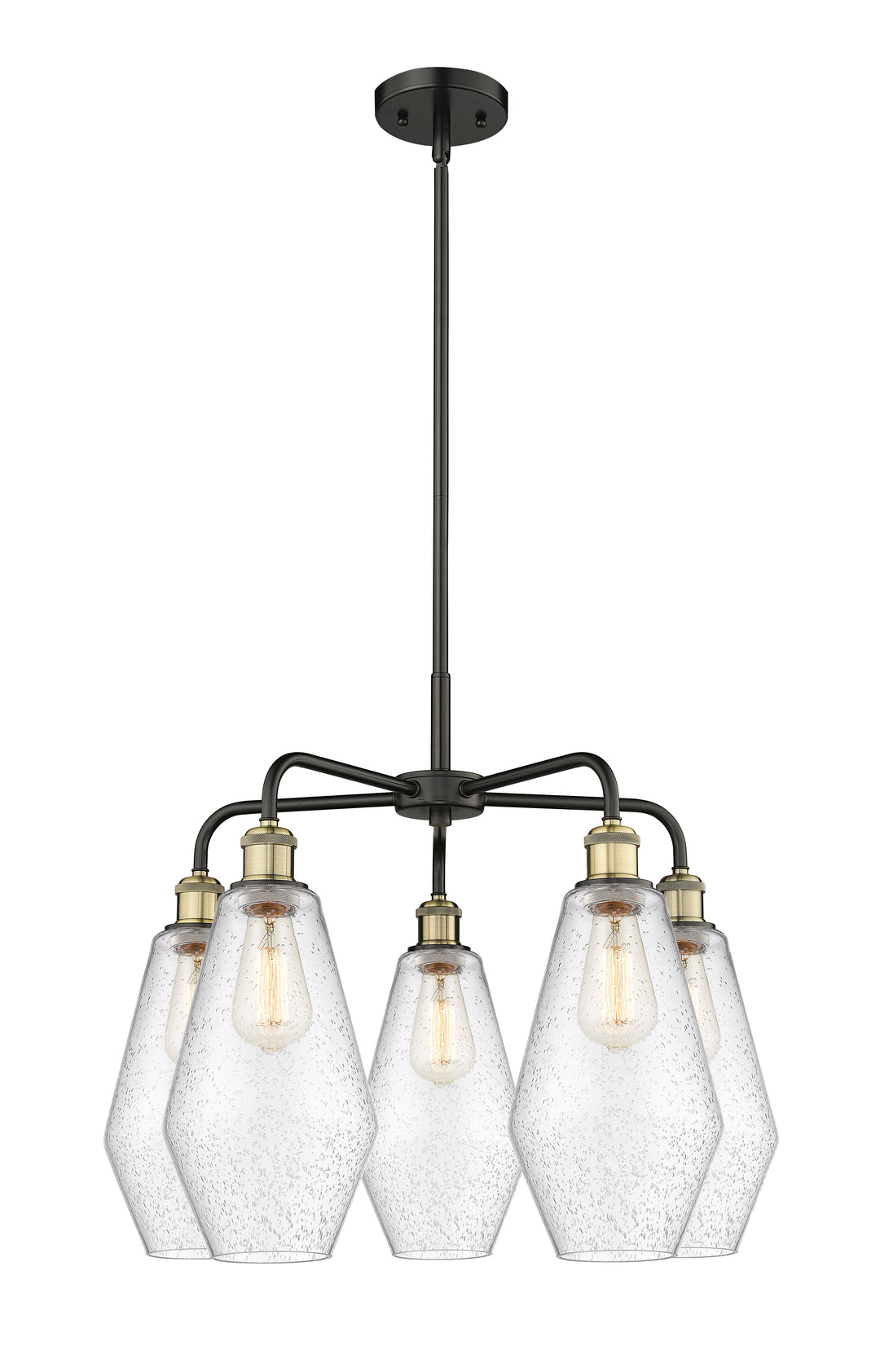 Innovations Lighting Cindyrella 7" Chandelier - Black Antique Brass Chandeliers Innovations Lighting Seedy ; Glass Type: Seeded  